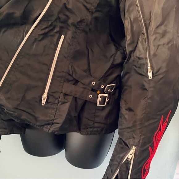 Power Trip Black Nylon Orange County Choppers Motorcycle Jacket - Picture 11 of 16
